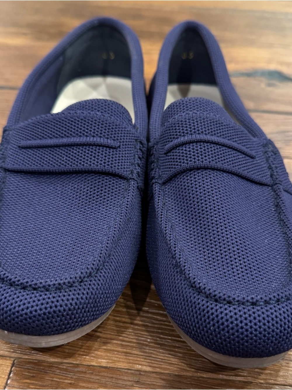 Women's Navy Slip-On Loafers - Casual Everyday Flats - Picture 3 of 9